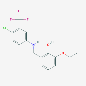 molecular formula C16H15ClF3NO2 B2470854 2-({[4-Chloro-3-(trifluoromethyl)phenyl]amino}methyl)-6-ethoxyphenol CAS No. 1232803-68-7