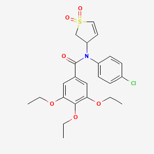 molecular formula C23H26ClNO6S B2470857 N-(4-chlorophenyl)-N-(1,1-dioxido-2,3-dihydrothiophen-3-yl)-3,4,5-triethoxybenzamide CAS No. 863007-39-0