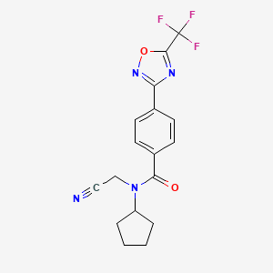 molecular formula C17H15F3N4O2 B2470860 N-(cyanomethyl)-N-cyclopentyl-4-[5-(trifluoromethyl)-1,2,4-oxadiazol-3-yl]benzamide CAS No. 1787907-35-0