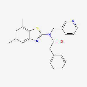 molecular formula C23H21N3OS B2470864 N-(5,7-二甲基苯并[d]噻唑-2-基)-2-苯基-N-(吡啶-3-基甲基)乙酰胺 CAS No. 895424-65-4