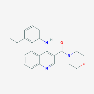 molecular formula C22H23N3O2 B2470879 (4-((3-Ethylphenyl)amino)quinolin-3-yl)(morpholino)methanone CAS No. 1021225-21-7