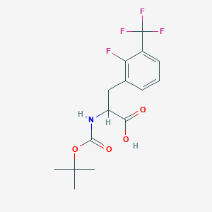 molecular formula C15H17F4NO4 B2470881 3-[2-Fluoro-3-(trifluoromethyl)phenyl]-2-[(2-methylpropan-2-yl)oxycarbonylamino]propanoic acid CAS No. 1260002-45-6