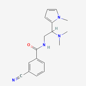 molecular formula C17H20N4O B2470882 3-氰基-N-(2-(二甲基氨基)-2-(1-甲基-1H-吡咯-2-基)乙基)苯甲酰胺 CAS No. 1210023-57-6