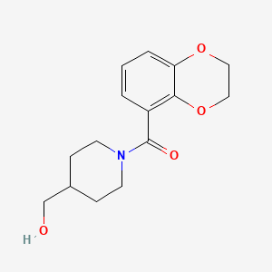 molecular formula C15H19NO4 B2470891 (2,3-二氢苯并[b][1,4]二噁英-5-基)(4-(羟甲基)哌啶-1-基)甲酮 CAS No. 1184761-02-1