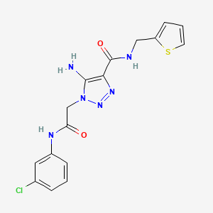 molecular formula C16H15ClN6O2S B2470894 5-amino-1-{2-[(3-chlorophenyl)amino]-2-oxoethyl}-N-(thien-2-ylmethyl)-1H-1,2,3-triazole-4-carboxamide CAS No. 901024-13-3