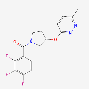 molecular formula C16H14F3N3O2 B2470896 (3-((6-甲基吡哒嗪-3-基)氧基)吡咯烷-1-基)(2,3,4-三氟苯基)甲酮 CAS No. 2034478-05-0