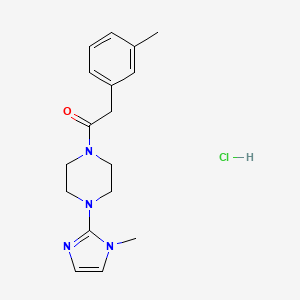 molecular formula C17H23ClN4O B2470910 1-(4-(1-methyl-1H-imidazol-2-yl)piperazin-1-yl)-2-(m-tolyl)ethanone hydrochloride CAS No. 1331255-03-8