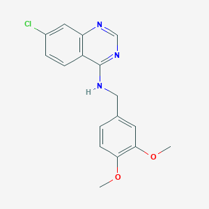molecular formula C17H16ClN3O2 B2470917 7-chloro-N-(3,4-dimethoxybenzyl)-4-quinazolinamine CAS No. 477861-86-2
