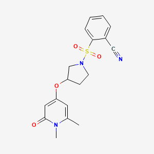 2-((3-((1,6-Dimethyl-2-oxo-1,2-dihydropyridin-4-yl)oxy)pyrrolidin-1-yl)sulfonyl)benzonitrile