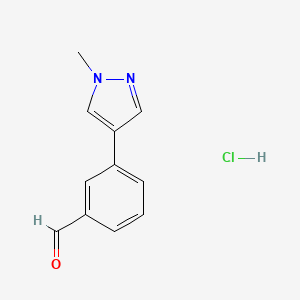 molecular formula C11H11ClN2O B2470923 3-(1-Methylpyrazol-4-yl)benzaldehyde;hydrochloride CAS No. 2247106-82-5