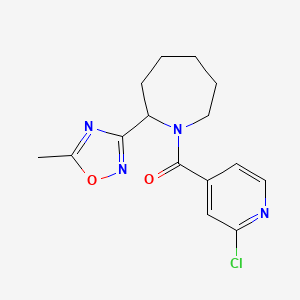 molecular formula C15H17ClN4O2 B2470930 1-(2-Chloropyridine-4-carbonyl)-2-(5-methyl-1,2,4-oxadiazol-3-yl)azepane CAS No. 1797621-41-0