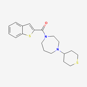 molecular formula C19H24N2OS2 B2470938 苯并[b]噻吩-2-基(4-(四氢-2H-噻吡喃-4-基)-1,4-二氮杂环戊烷-1-基)甲酮 CAS No. 2034209-03-3