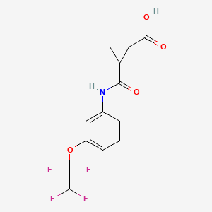 molecular formula C13H11F4NO4 B2470940 2-{[3-(1,1,2,2-Tetrafluoroethoxy)anilino]carbonyl}cyclopropanecarboxylic acid CAS No. 1024151-58-3
