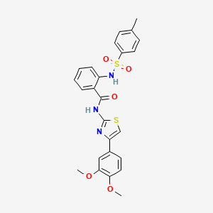 molecular formula C25H23N3O5S2 B2470943 N-[4-(3,4-dimethoxyphenyl)-1,3-thiazol-2-yl]-2-[(4-methylphenyl)sulfonylamino]benzamide CAS No. 442535-84-4