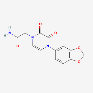 molecular formula C13H11N3O5 B2470951 2-[4-(1,3-Benzodioxol-5-yl)-2,3-dioxopyrazin-1-yl]acetamide CAS No. 898409-44-4