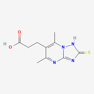 3-{5,7-Dimethyl-2-sulfanyl-[1,2,4]triazolo[1,5-a]pyrimidin-6-yl}propanoic acid