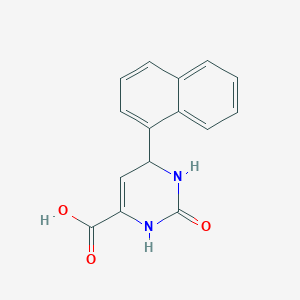 molecular formula C15H12N2O3 B2470953 6-(1-Naphthyl)-2-oxo-1,2,3,6-tetrahydro-4-pyrimidinecarboxylic acid CAS No. 439094-93-6
