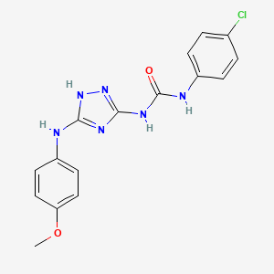 molecular formula C16H15ClN6O2 B2470954 N-(4-chlorophenyl)-N'-[5-(4-methoxyanilino)-4H-1,2,4-triazol-3-yl]urea CAS No. 860787-23-1
