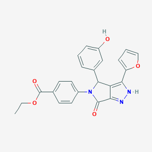 ethyl 4-(3-(2-furyl)-4-(3-hydroxyphenyl)-6-oxo-4,6-dihydropyrrolo[3,4-c]pyrazol-5(1H)-yl)benzoate