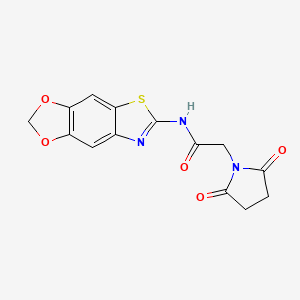 molecular formula C14H11N3O5S B2470963 N-([1,3]dioxolo[4,5-f][1,3]benzothiazol-6-yl)-2-(2,5-dioxopyrrolidin-1-yl)acetamide CAS No. 892851-42-2