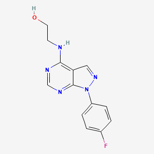 molecular formula C13H12FN5O B2470964 2-{[1-(4-fluorophenyl)-1H-pyrazolo[3,4-d]pyrimidin-4-yl]amino}ethanol CAS No. 890895-69-9