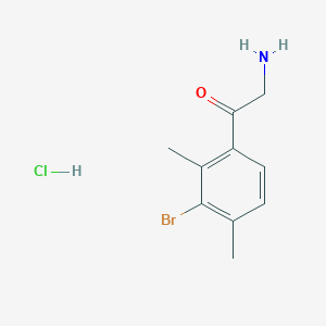 molecular formula C10H13BrClNO B2470965 2-Amino-1-(3-bromo-2,4-dimethylphenyl)ethanone;hydrochloride CAS No. 2361634-23-1