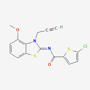 molecular formula C16H11ClN2O2S2 B2470981 5-chloro-N-(4-methoxy-3-prop-2-ynyl-1,3-benzothiazol-2-ylidene)thiophene-2-carboxamide CAS No. 1164488-40-7