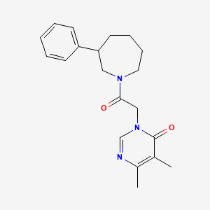 molecular formula C20H25N3O2 B2470982 5,6-dimethyl-3-(2-oxo-2-(3-phenylazepan-1-yl)ethyl)pyrimidin-4(3H)-one CAS No. 2034472-56-3