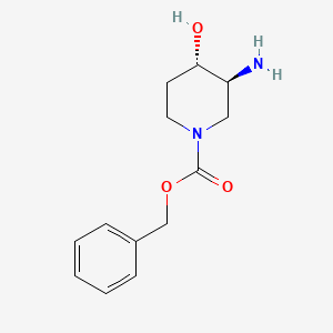 molecular formula C13H18N2O3 B2470985 trans-3-Amino-1-cbz-4-hydroxypiperidine CAS No. 167832-26-0; 1932598-12-3
