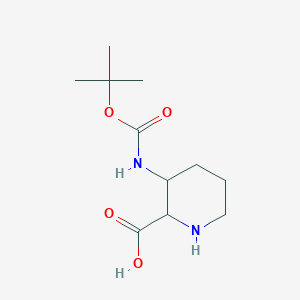 molecular formula C11H20N2O4 B2470987 3-tert-Butoxycarbonylamino-piperidine-2-carboxylic acid CAS No. 1040921-39-8