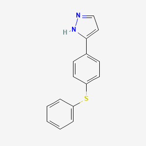 molecular formula C15H12N2S B2470988 5-[4-(フェニルスルファニル)フェニル]-1H-ピラゾール CAS No. 321998-11-2