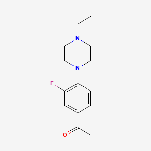 molecular formula C14H19FN2O B2470993 1-[4-(4-Ethylpiperazin-1-yl)-3-fluorophenyl]ethanone CAS No. 694517-02-7