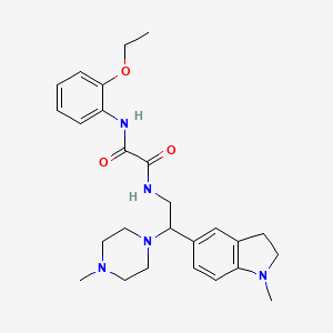 molecular formula C26H35N5O3 B2470995 N1-(2-ethoxyphenyl)-N2-(2-(1-methylindolin-5-yl)-2-(4-methylpiperazin-1-yl)ethyl)oxalamide CAS No. 921925-36-2