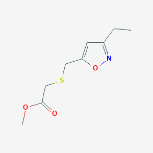 molecular formula C9H13NO3S B2470997 Methyl 2-[(3-ethylisoxazol-5-yl)methylthio]acetate CAS No. 1160246-41-2