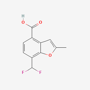 molecular formula C11H8F2O3 B2471001 7-(Difluoromethyl)-2-methyl-1-benzofuran-4-carboxylic acid CAS No. 2248415-62-3