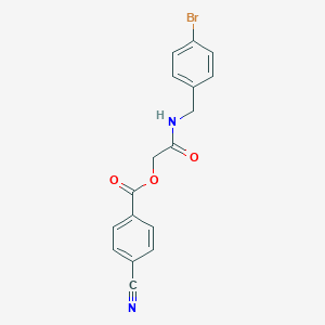 molecular formula C17H13BrN2O3 B2471004 2-[(4-Bromobenzyl)amino]-2-oxoethyl 4-cyanobenzoate CAS No. 1794935-58-2