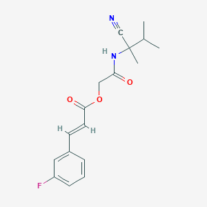 [2-[(2-cyano-3-methylbutan-2-yl)amino]-2-oxoethyl] (E)-3-(3-fluorophenyl)prop-2-enoate