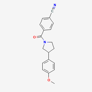 molecular formula C19H18N2O2 B2471007 4-(3-(4-甲氧基苯基)吡咯烷-1-羰基)苯甲腈 CAS No. 1210168-42-5