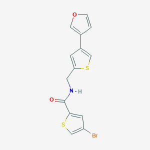 molecular formula C14H10BrNO2S2 B2471008 4-Bromo-N-[[4-(furan-3-yl)thiophen-2-yl]methyl]thiophene-2-carboxamide CAS No. 2380068-31-3