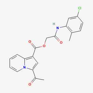 molecular formula C20H17ClN2O4 B2471009 2-((5-Chloro-2-methylphenyl)amino)-2-oxoethyl 3-acetylindolizine-1-carboxylate CAS No. 899949-36-1