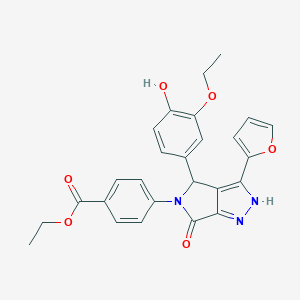 ethyl 4-(4-(3-ethoxy-4-hydroxyphenyl)-3-(2-furyl)-6-oxo-4,6-dihydropyrrolo[3,4-c]pyrazol-5(1H)-yl)benzoate