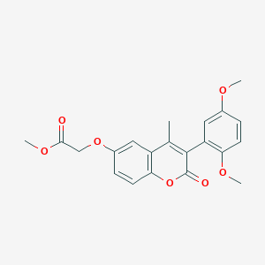 molecular formula C21H20O7 B2471012 2-[3-(2,5-二甲氧基苯基)-4-甲基-2-氧代色满-6-基]氧基乙酸甲酯 CAS No. 864760-67-8