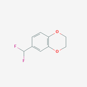 molecular formula C9H8F2O2 B2471015 6-(Difluoromethyl)-2,3-dihydrobenzo[b][1,4]dioxine CAS No. 1379762-34-1