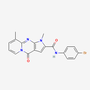 molecular formula C19H15BrN4O2 B2471020 N-(4-bromophenyl)-1,9-dimethyl-4-oxo-1,4-dihydropyrido[1,2-a]pyrrolo[2,3-d]pyrimidine-2-carboxamide CAS No. 864855-44-7