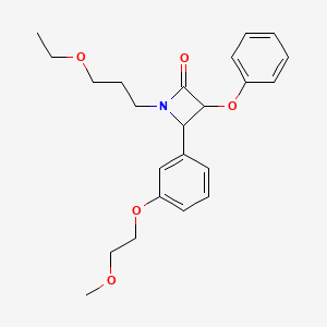 1-(3-Ethoxypropyl)-4-[3-(2-methoxyethoxy)phenyl]-3-phenoxyazetidin-2-one