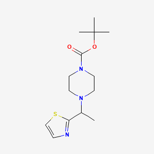 molecular formula C14H23N3O2S B2471026 tert-Butyl 4-(1-(thiazol-2-yl)ethyl)piperazine-1-carboxylate CAS No. 1269430-24-1
