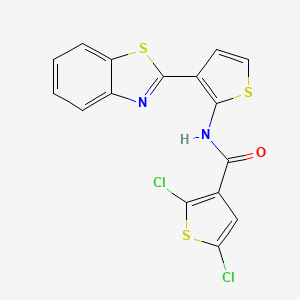 molecular formula C16H8Cl2N2OS3 B2471027 N-(3-(benzo[d]thiazol-2-yl)thiophen-2-yl)-2,5-dichlorothiophene-3-carboxamide CAS No. 923441-84-3