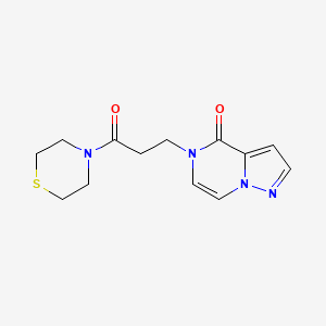 molecular formula C13H16N4O2S B2471032 5-(3-Oxo-3-thiomorpholin-4-ylpropyl)pyrazolo[1,5-a]pyrazin-4-one CAS No. 2415491-07-3