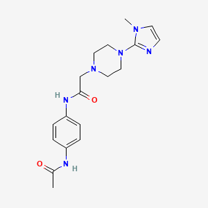 molecular formula C18H24N6O2 B2471036 N-(4-acetamidophenyl)-2-(4-(1-methyl-1H-imidazol-2-yl)piperazin-1-yl)acetamide CAS No. 1021132-18-2