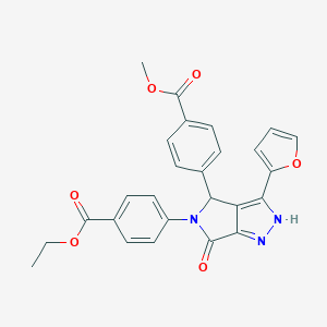 ethyl 4-(3-(2-furyl)-4-[4-(methoxycarbonyl)phenyl]-6-oxo-4,6-dihydropyrrolo[3,4-c]pyrazol-5(1H)-yl)benzoate